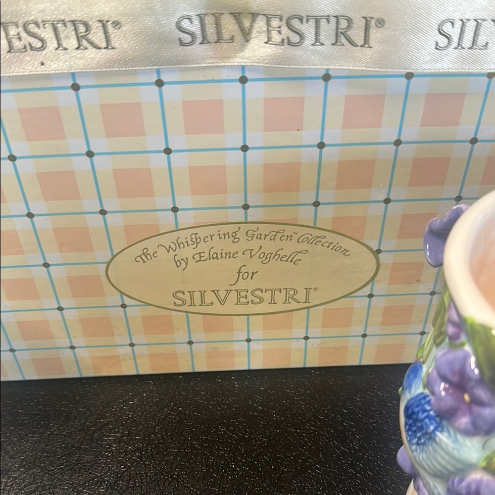 Silvestri Blue and Purple Floral Mugs Elegant Dining - Picture 5 of 6